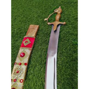 PUNJABI WEDDING SWORD (Lion Head)(Beautiful Red Sword)
