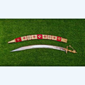 PUNJABI WEDDING SWORD (Lion Head)(Beautiful Red Sword)