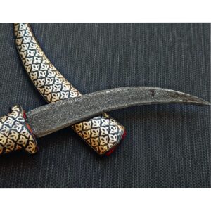 DAGGER KNIFE (Damascus Steel Blade)(SILVER ART)