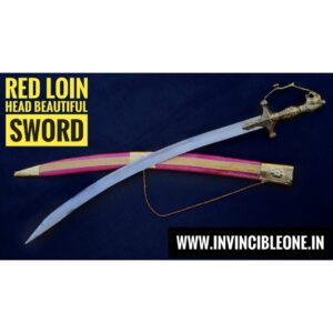 RED COVER LION HEAD SWORD(wedding/pooja sword)