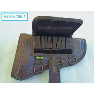 Gun Butt Cover, 23 cm x 15 cm x 6 Carry Case/Cover Free Size (Black leather)