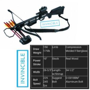 CR -013 BA – 175 Jaguar Black Alloy Stock Recurve Crossbow/invincible one