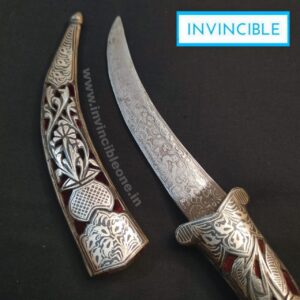 Damascus silver art dagger