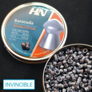 H&N Baracuda .177 Cal, 10.65 Grains, 400 pcs 4.50mm, Rounded Air gun pellets