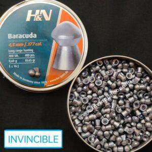 H&N Baracuda .177 Cal, 10.65 Grains, 400 pcs 4.50mm, Rounded Air gun pellets