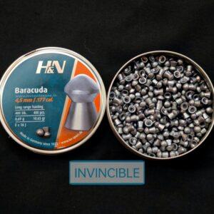 H&N Baracuda .177 Cal, 10.65 Grains, 400 pcs 4.50mm, Rounded Air gun pellets