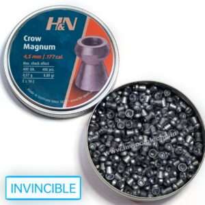 H&N Crow Magnum Pellets, .177 Cal(4.5mm), 8.80 Grains, , 500ct Air Rifle Pellets | Hollow Point