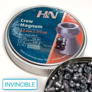 H&N Crow Magnum Pellets, .177 Cal(4.5mm), 8.80 Grains, , 500ct Air Rifle Pellets | Hollow Point