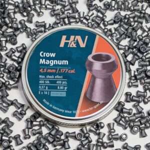 H&N Crow Magnum Pellets, .177 Cal(4.5mm), 8.80 Grains, , 500ct Air Rifle Pellets | Hollow Point