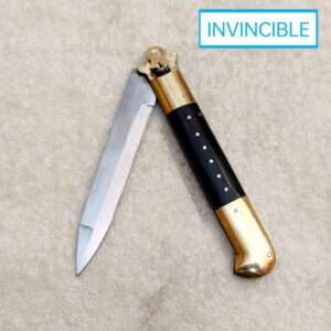 Rampuri button pocket knife | straight blade