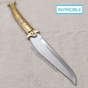 Rampuri brass handle pocket button knife