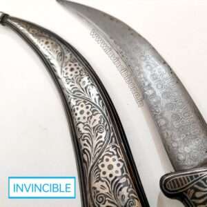 Damascus blade dagger | Punjabi silver nakashi kirpan