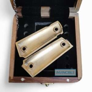 METAL ENGRAVED GRIP FOR .45 Bore PISTOL | BRASS HANDICRAFTED