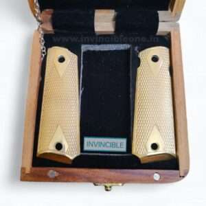 METAL ENGRAVED GRIP FOR .45 Bore PISTOL | BRASS HANDICRAFTED