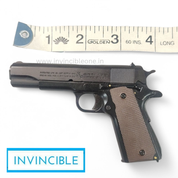 Half size Colt 1911 black fully functional replica shells ejecting toy gun | full black metal replica