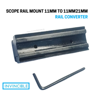 Scope rail mount 11mm to 11mm/21mm rail converter/raiser
