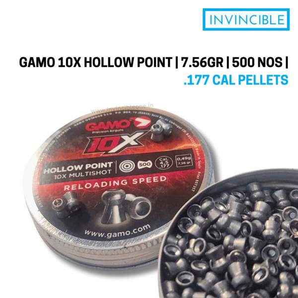 Gamo 10x Hollow point | 7.56gr | 500 nos | .177 cal pellets - Image 3