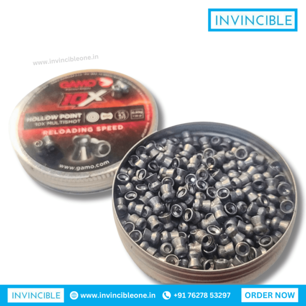 Gamo 10x Hollow point | 7.56gr | 500 nos | .177 cal pellets - Image 2