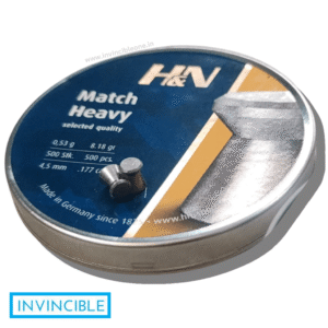 H&N Match Heavy .177 Cal Pellets | 8.18 Grains | 500 Pcs – Precision Air Gun Pellets for Target Shooting