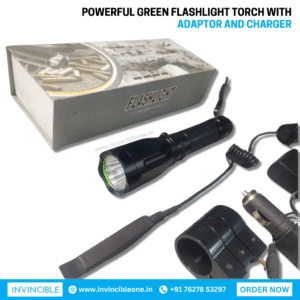 Powerful Green Laser Flashlight Torch – High Beam Torch with Adapter & Charger