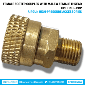 Female Foster Coupler with Male & Female Thread Options – PCP Airgun High-Pressure Accessories