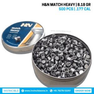 H&N Match Heavy .177 Cal Pellets | 8.18 Grains | 500 Pcs – Precision Air Gun Pellets for Target Shooting