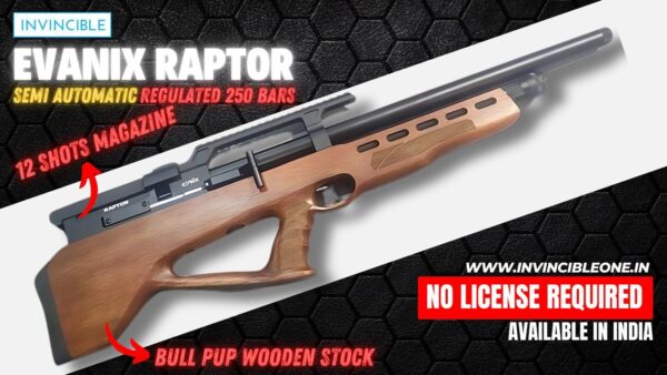EVANIX RAPTOR SEMI AUTOMATIC PCP REGULATED .177 CAL AIR GUN - Image 2
