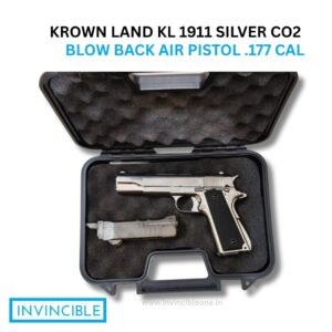 Krown Land KL 1911 Silver CO2 Blowback Air Pistol | .177 Cal Realistic Full Metal Airgun