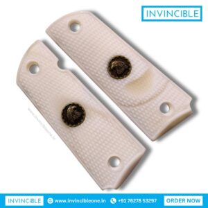 Antique Glossy White Eagle Grip Panels for 1911 Full Size | Premium Replacement Grip Set