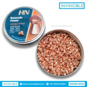 H&N Baracuda Power .177 (4.5mm) 10.65 Grain Pellets – 300 Count Tin