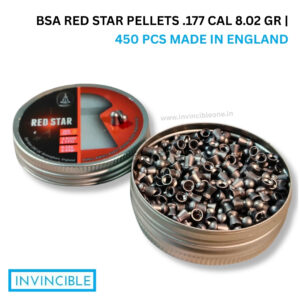 BSA Red Star .177 (4.5mm) 8.02 Grain Pellets – 450 Count Tin (Made in England)