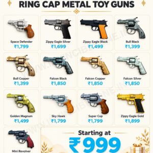 Sky Hawk 8 Shot Ring Cap Metal Revolver Toy Gun – Anmol Toys (Diwali Cap Gun for Kids, Durable Metal Build)