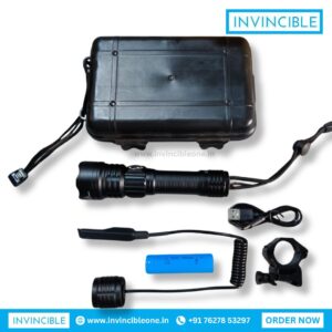 Zoomable Tactical Flashlight Torch – Rechargeable | High Power | Rail Mount