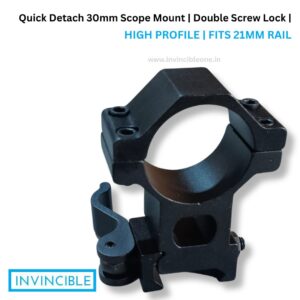 Quick Detach 30mm Scope Mount – Double Screw Lock | High Profile | 21mm Rail