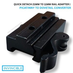 Quick Detach 21mm to 11mm Rail Adapter – Picatinny to Dovetail Converter