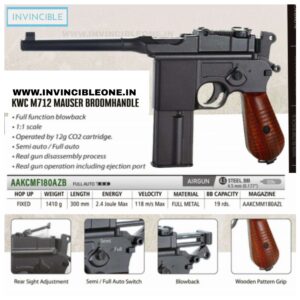 KWC M712 Mauser Broomhandle CO2 Air Pistol 4.5mm BB – Full/Semi Auto Blowback