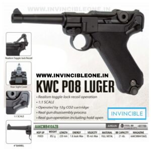 KWC P08 Luger CO2 Air Pistol 4.5mm BB – Full Metal Blowback Air Gun