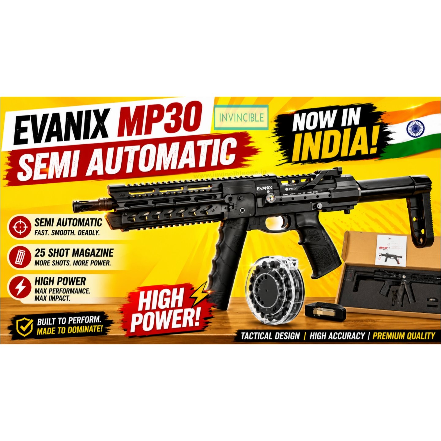 Evanix MP30 Semi-Automatic PCP Air Rifle | 24 shots | .177 – High Power Tactical Airgun - Image 4