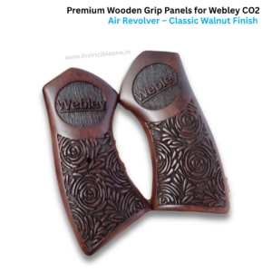 Premium Wooden Grip Panels for Webley CO2 Air Revolver – Classic Walnut Finish