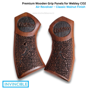 Premium Wooden Grip Panels for Webley CO2 Air Revolver – Classic Walnut Finish