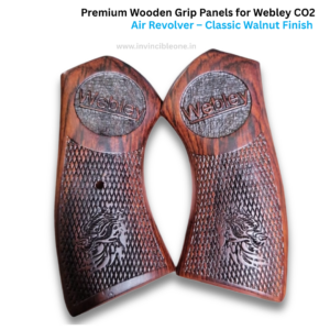 Premium Wooden Grip Panels for Webley CO2 Air Revolver – Classic Walnut Finish