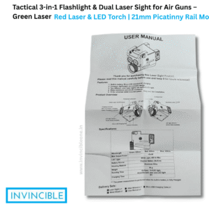 Tactical 3-in-1 Flashlight & Dual Laser Sight for Air Guns – Green Laser, Red Laser & LED Torch | 21mm Picatinny Rail Mount
