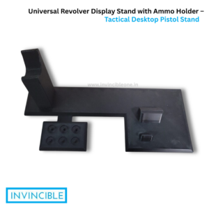 Universal Revolver Display Stand with Ammo Holder – Tactical Desktop Pistol Stand