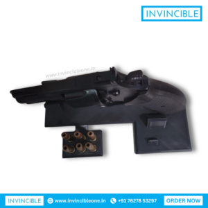 Universal Revolver Display Stand with Ammo Holder – Tactical Desktop Pistol Stand