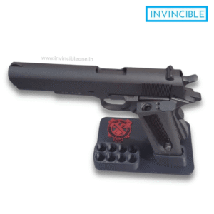 1911 Pistol Display Stand with Magazine & Ammo Holder – Tactical Desktop Gun Display Dock