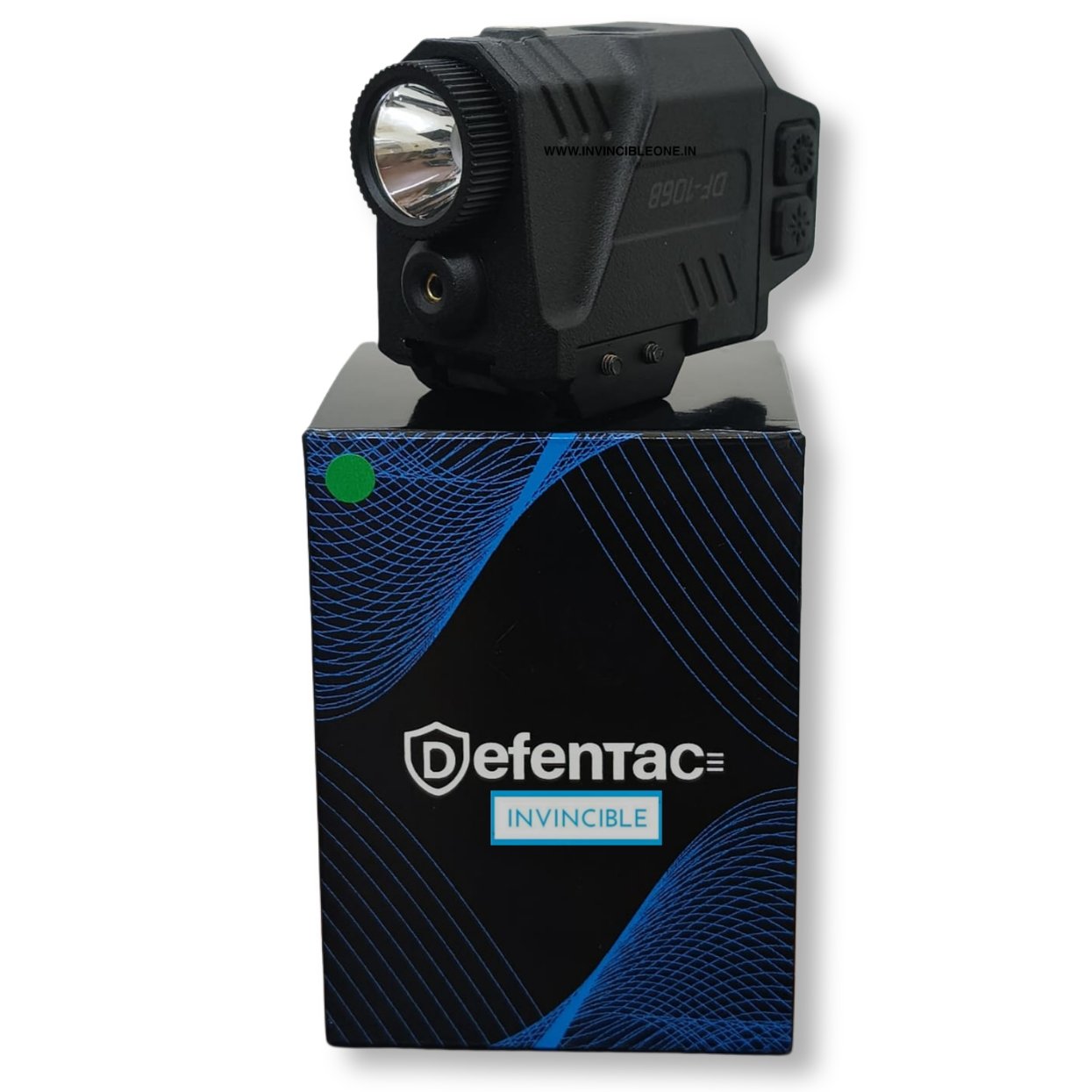 Defentac 800 Lumens Flashlight with Green Laser | Magnetic USB Charging | 21mm Rail for Pistol, Rifle & Archery