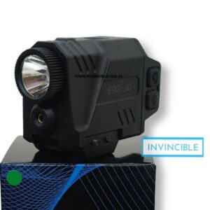 Defentac 800 Lumens Flashlight with Green Laser | Magnetic USB Charging | 21mm Rail for Pistol, Rifle & Archery