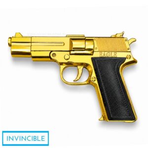 Zippy gold Eagle 8-Shot Ring Cap Gun - Full Metal Die-Cast golden Pistol with tin box | Diwali Toy Gun