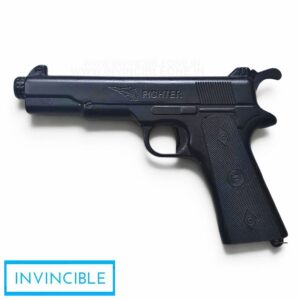 Fighter Sound Cork Gun - Full Metal Black Toy Gun | Realistic Cork Sound Toy Pistol
