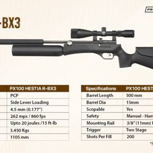 Precihole Sports PX100 Hestia R-BX3 Regulated PCP Air Rifle .177 Cal